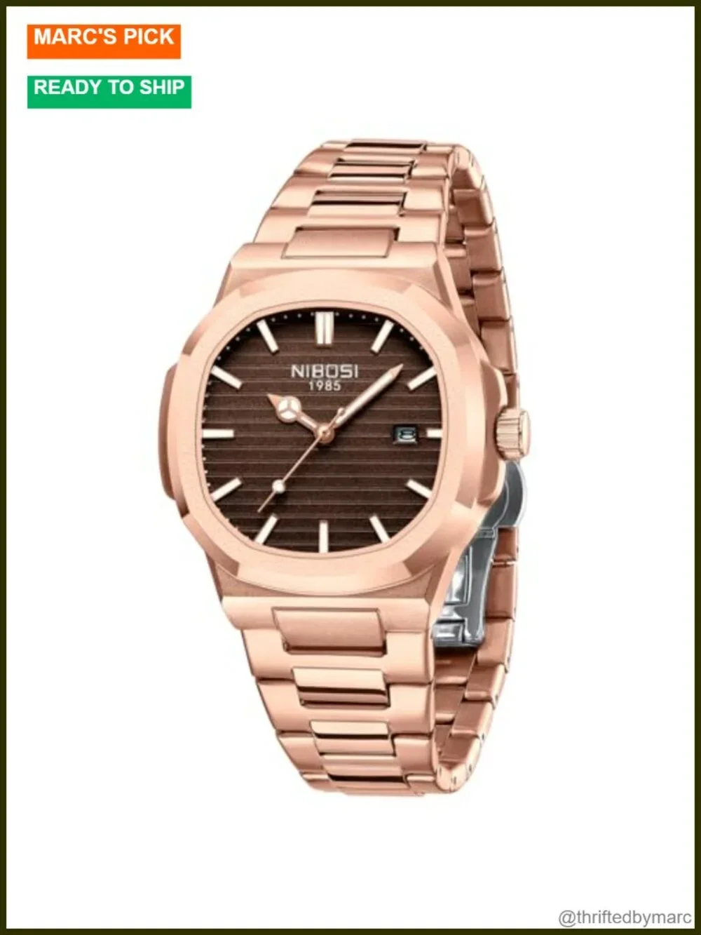 Men's Analog Quartz Stainless Steel Military Watch with Date Calendar